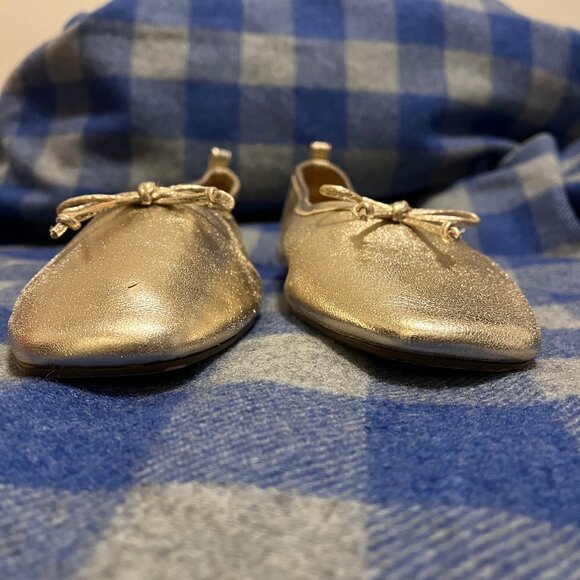 Gold leather ballet flats, size 40 - Picture 2 of 9